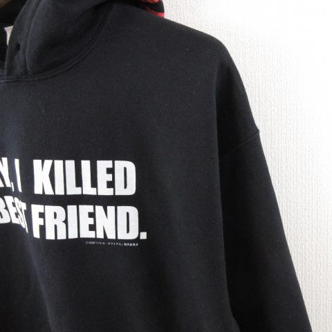 Weber?Battle Royale パーカー スウェット 裏起毛 長袖 プリント 黒 L *A569 メンズ_3