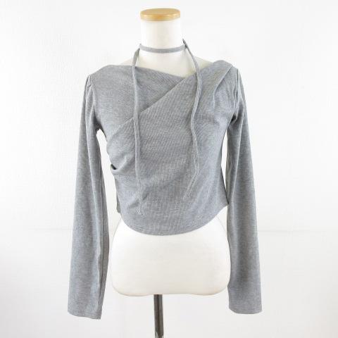 未使用品 グレイル GRL ドレープ リブ トップス カットソー ショート丈