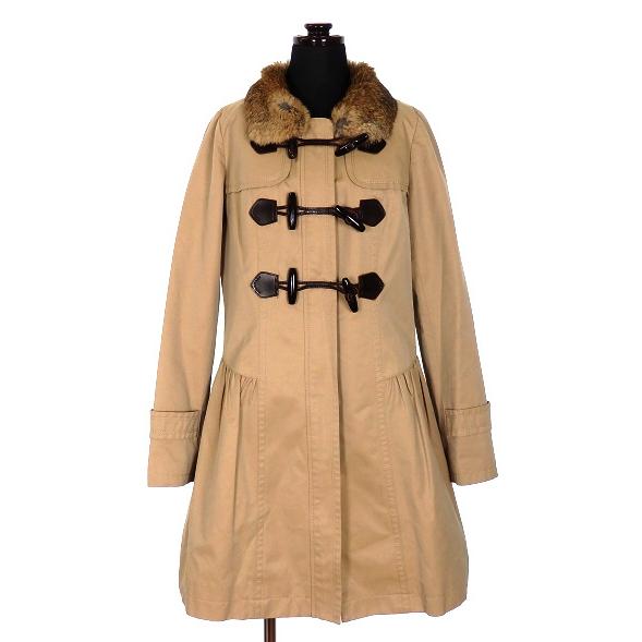 絶対一番安い バーバリーブルーレーベル Burberry Blue Label ラビットファー付き Aライン ダッフルコート ジャケット 長袖 38 ベージュ 薄茶 秋冬 レディース 保障できる Www Simon Page Com