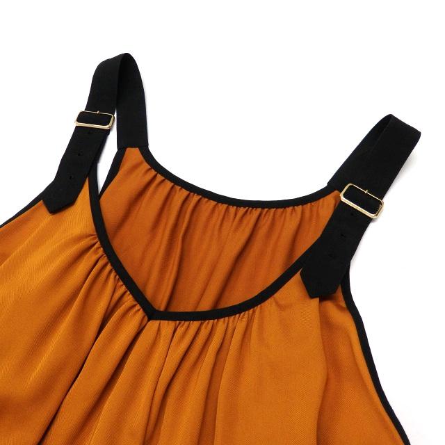 エボニー EBONY 22SS ギャザードレス ロングワンピース 2 ブラウン