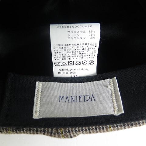マニエラ MANIERA キャスケット 帽子 ポリエステル レーヨン チェック ブラウン/イエロー 2sa4865 メンズ｜vectorpremium｜06