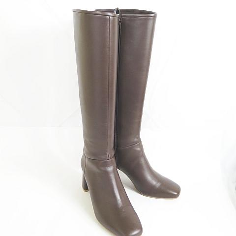 未使用品 ダイアナ DIANA 美脚シンプル ロングブーツ レザー 22.5 