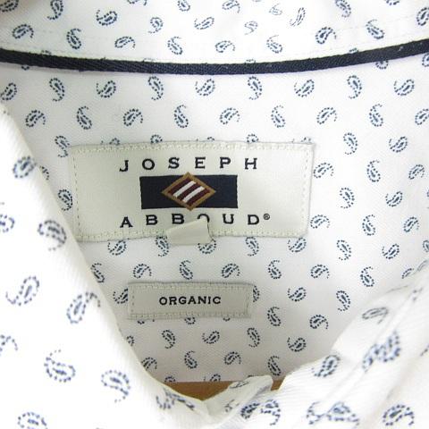 ジョセフアブード JOSEPH ABBOUD ワイドカラーシャツ 長袖 綿 2L ホワイト ブルー ペイズリー 大きいサイズ kz7203 メンズ｜vectorpremium｜04