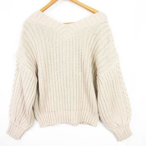ヘザー Heather ニット カーディガン Vネック 長袖 ケーブル編み ヘザー Heather ニット カーディガン Vネック 長袖 ケーブル編み