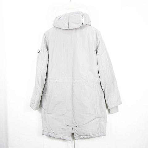 ギャップ GAP 中綿 コート ロング丈 裏起毛 XS グレー ホワイト 小さい 