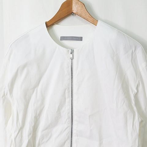 theory luxe リネン　ノーカラージャケット　38 セオリーリュクス ジャケット ノーカラー 白 ホワイト 38 リネン