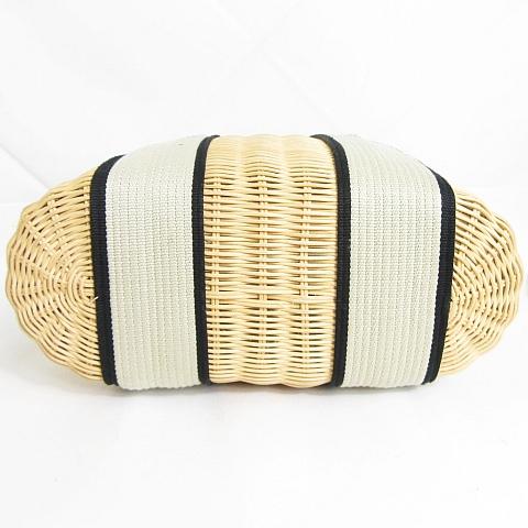 ZARA（ザラ） かごバッグ ハンドバッグ ラタン M ベージュ ライン 6345