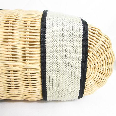ZARA（ザラ） かごバッグ ハンドバッグ ラタン M ベージュ ライン 6345