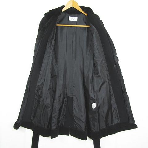 アールエフ R・F RF ロング コート ベルト付き ラビットファー