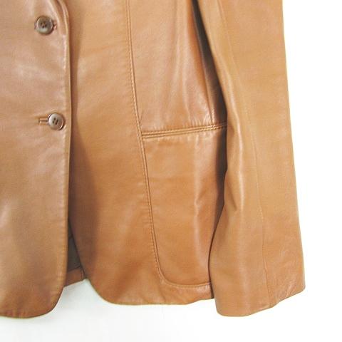 ダナキャランニューヨーク DKNY ラムレザー テーラード 2B ジャケット