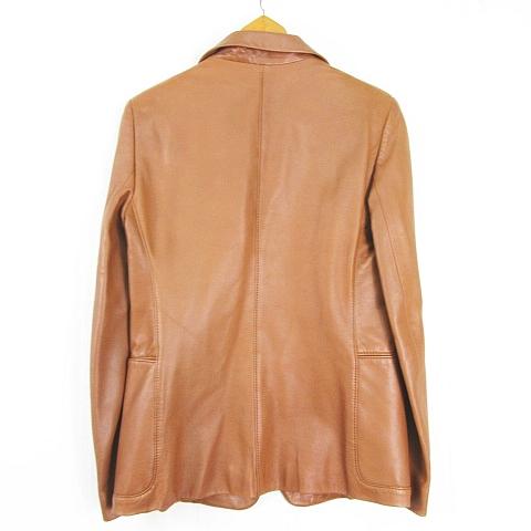 ダナキャランニューヨーク DKNY ラムレザー テーラード 2B ジャケット