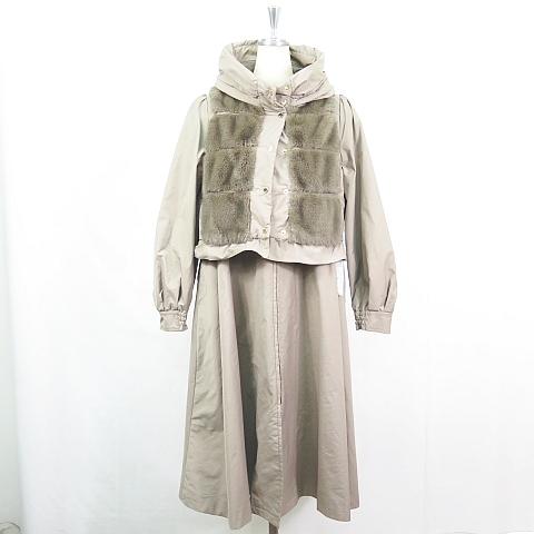 【中古】未使用品 トゥービーシック TO BE CHIC 3wayタフタ ダウンコート 40 ベージュ W5A01430 25AW 2sa7076 レディース 未使用品 トゥービーシック TO BE CHIC 3wayタフタ ダウンコート 40