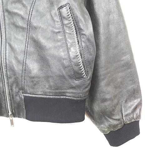 さらり様 ZARA（ザラ） ラムレザー ジャケット ブルゾン コントラストステッチ M