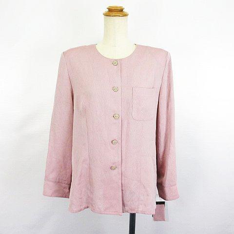 中古 未使用品 モードウェッジ Mode Wedge シャツジャケット ノーカラー シワ加工 F ラベンダー Ekm レディース 送料無料限定セール中