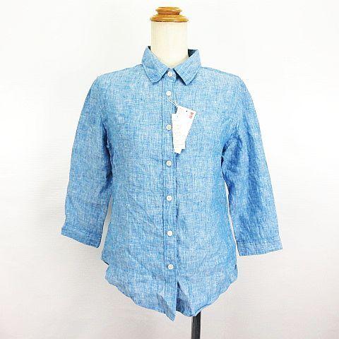 中古 未使用品 ユニクロ Uniqlo シャツ ブラウス 七分袖 プレミアムリネン M ブルー Ekm レディース ベクトル 古着 1 ブランド古着販売のベクトル 通販 Yahoo ショッピング
