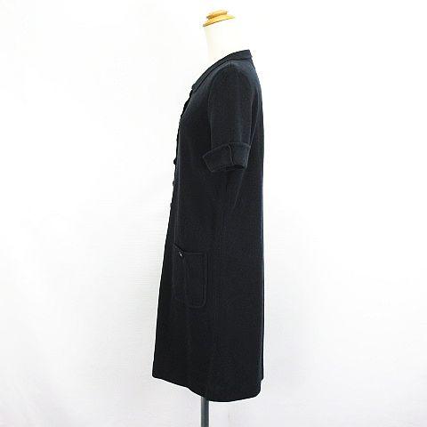 フォクシー FOXEY ニット ワンピース チュニック 半袖 衿付き ロング丈 