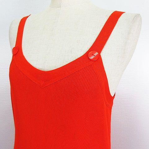 FOXEY - フォクシー ニット アンサンブル 半袖 ノースリーブ ロング丈 40 オレンジ FOXEY フォクシー ニット アンサンブル カーディガン 半袖