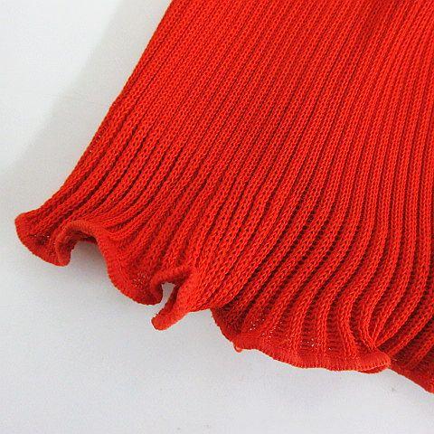 FOXEY - フォクシー ニット アンサンブル 半袖 ノースリーブ ロング丈 40 オレンジ FOXEY フォクシー ニット アンサンブル カーディガン 半袖