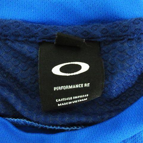 オークリー OAKLEY Tシャツ カットソー 半袖 クルーネック 切替 ロゴ 2XL ブルー スポーツウェア ※EKM メンズ｜vectorpremium｜03