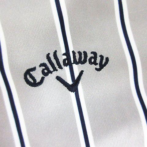 キャロウェイ CALLAWAY ジャケット アウター 長袖 フード ジップアップ ストライプ ロゴ 薄手 M グレー ゴルフウェア ※EKM レディース｜vectorpremium｜06