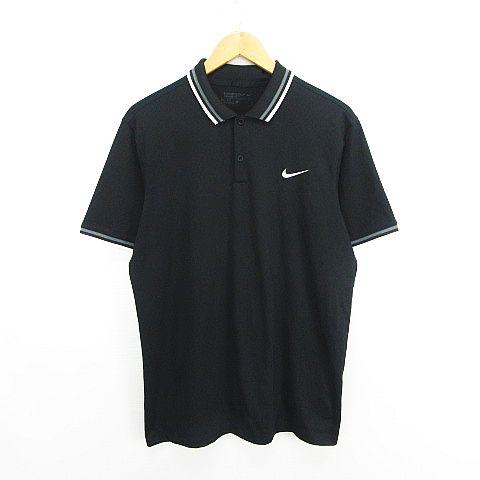 ナイキゴルフ NIKE GOLF ポロシャツ 半袖 DRI-FIT ロゴ L ブラック