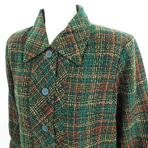 ★美品★Pretty Green/チェック柄 ステンカラーコート Mサイズ（2） 未使用品 CLEO ステンカラージャケット アウター 長袖 チェック ウール
