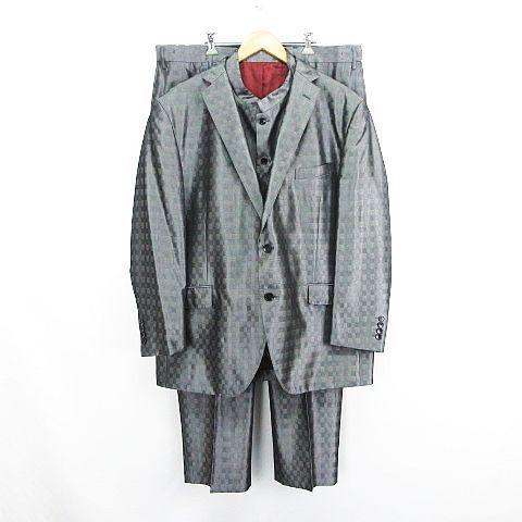レオ　140 スーツ　セットアップ　ノバチェック レノマ セットアップ スーツ 3ピース ジャケット ベスト パンツ