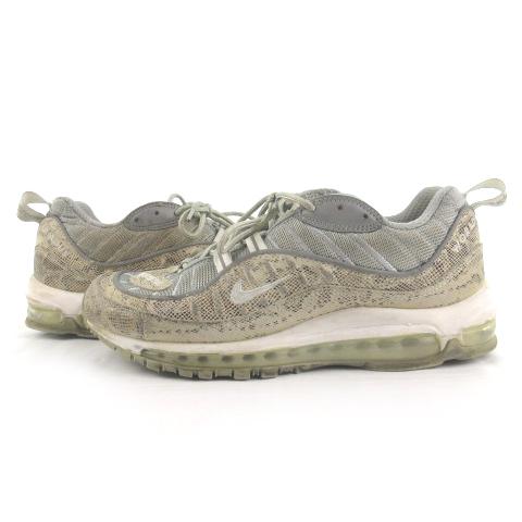 独創的 中古 ナイキ Nike シュプリーム Supreme Air Max 98 エアマックス スニーカー 26cm Us8 パイソン ヘビ柄 ベージュ シルバー 100 靴 メンズ 新規購入 Mail Alrayan University Edu Ye