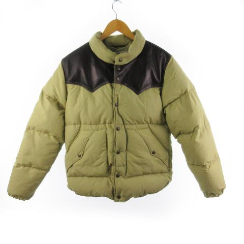 中古 ロンハーマン Ron Herman Schott ショット ダウンジャケット レザーヨーク 7567 ベージュ ブラック 黒 M アウター 別注 Usa製 メンズ 121 ブランド古着販売のベクトル 通販 Yahoo ショッピング