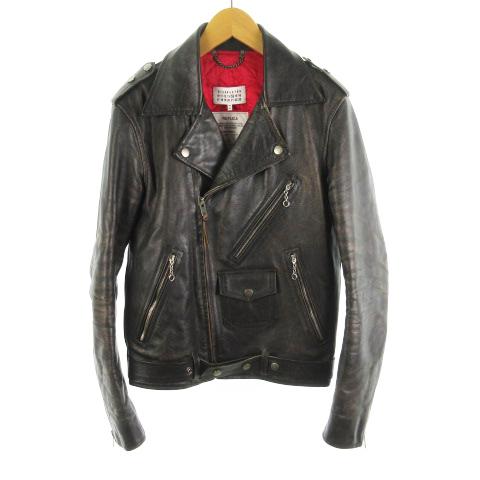流行に マルタンマルジェラ Martin Margiela 14 ライダースジャケット ダブル 革ジャン 中綿 Replica 50s 八の字 レザー 牛革 茶 ブラウン S30am0293 46 史上最も激安 Www Tiniciti Com