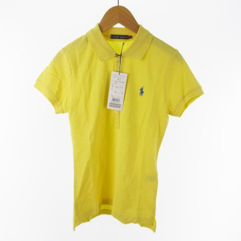 中古 未使用品 ラルフローレン キャンペーンもお見逃しなく RALPH 64％以上節約 LAUREN ポロシャツ 半袖 刺繍 M ベクトル レディース コットン イエロー 黄色 インパクト21 古着