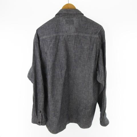 ディセンダント DESCENDANT 22SS NOFOLK CHAMBRAY LS SHIRT 221WVDS-SHM04 長袖 ダンガリー シャツ シャンブレー 黒 ブラック 2 メンズ｜vectorpremium｜02