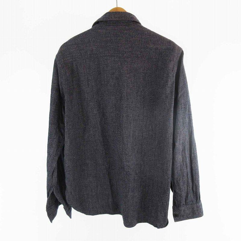 ブラックサイン BLACK SIGN ワークシャツ 長袖 ごま塩 38 インディゴ