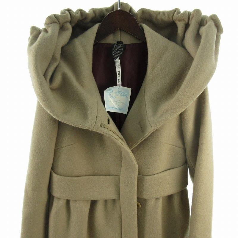 sov ベージュ Vネック フード付き パーカー