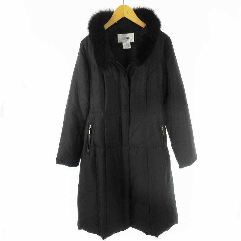 Rene（ルネ） ダウンコート ロング フォックスファー 6638400 黒
