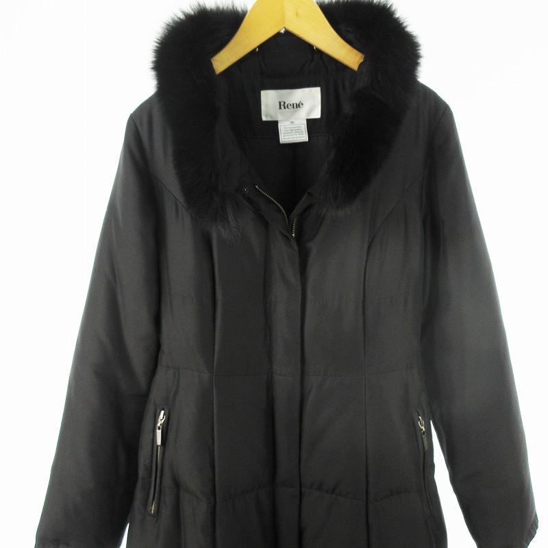 Rene ルネ ダウンジャケット ベロア 黒 ブラック 34サイズ Rene ルネ ダウンジャケット ベロア 黒 ブラック 34サイズ - メルカリ