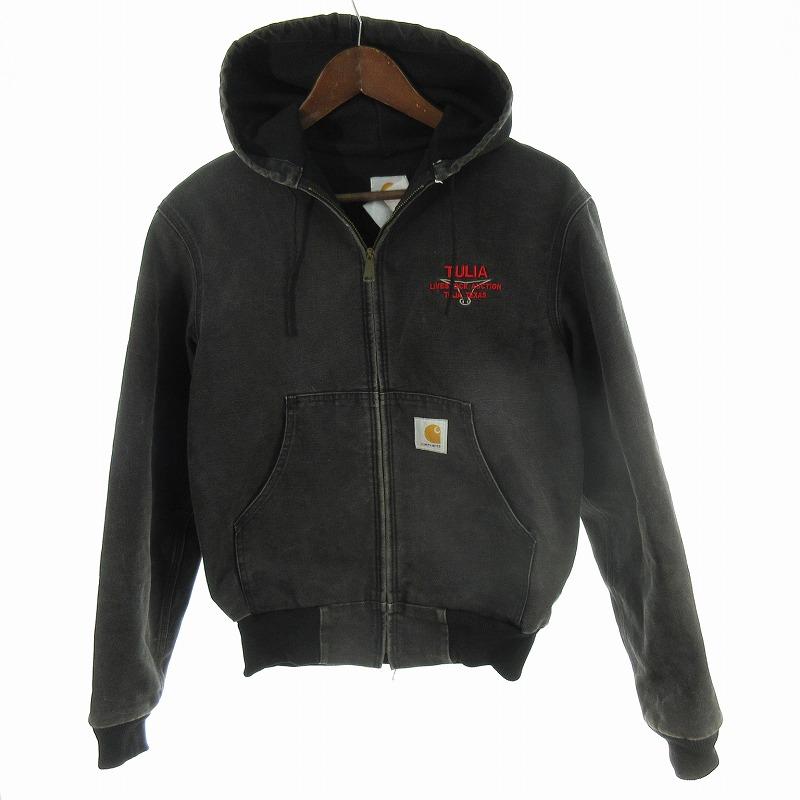 carhartt カーハート本革レザーアクティブジャケットパーカーロゴ黒色