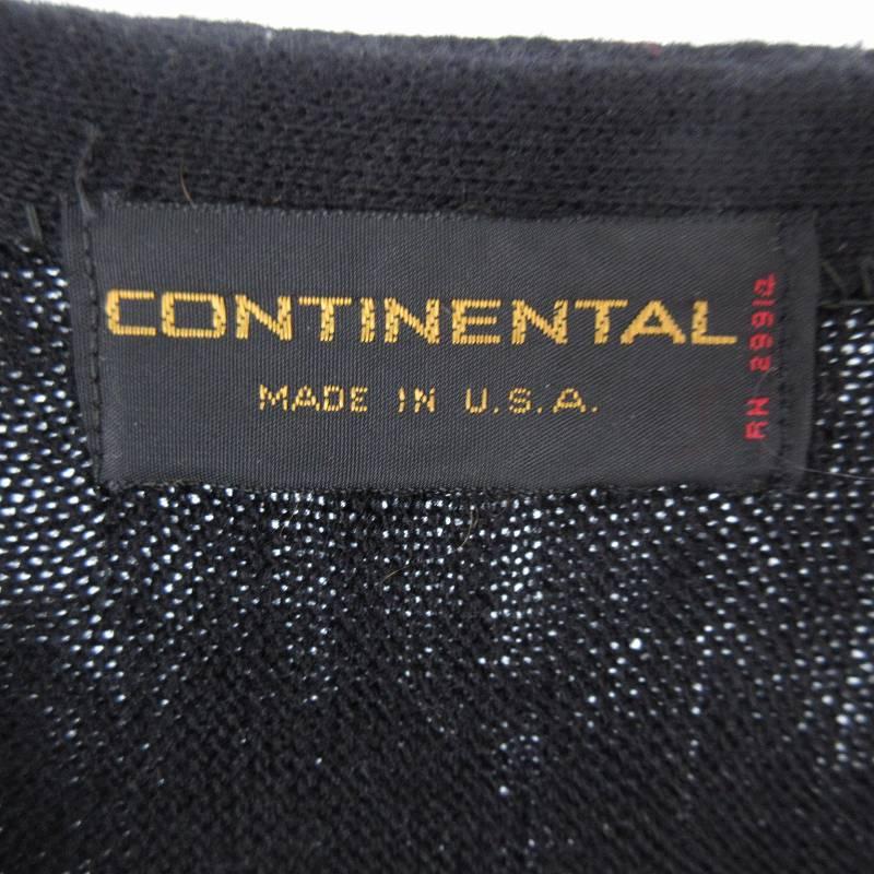 80’S CONTINENTAL コンチネンタル USA製 アクリル ニット カーディガン 黒 ブラック ヴィンテージ オールド  【TALKING ABOUT THE ABSTRACTION】 メンズ