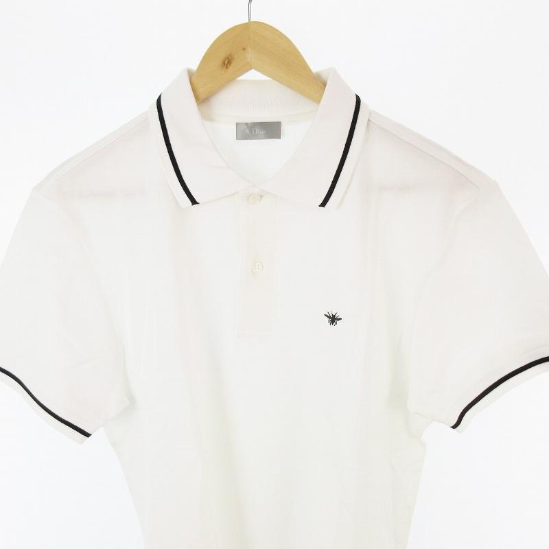 DIOR ディオールメンズポロシャツ 733J805 B0373 980 Polo Shirt with Bee Embroidery White Cotton Piqué | DIOR