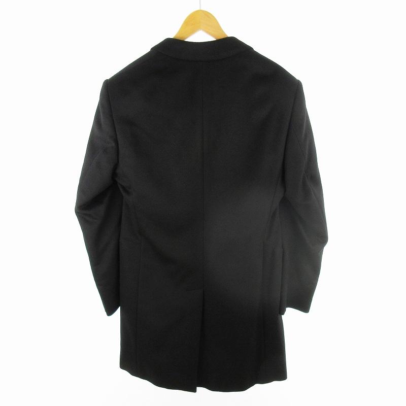 【未使に近い】エンポリオアルマーニ カシミヤ100% チェスターコート 黒 EMPORIO ARMANI】【イタリア製】【アウター】エンポリオ