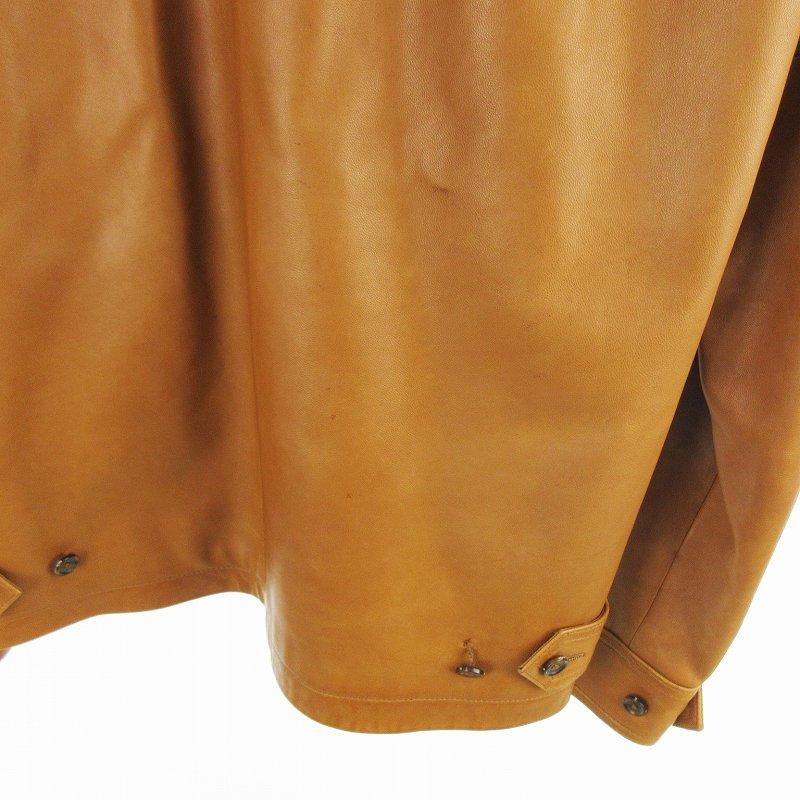 【中古】ポロ ラルフローレン POLO RALPH LAUREN 90’S レザージャケット 革ジャン ポニー 刺繍 裏地チェック S 羊革 ラム ポロ ラルフローレン POLO RALPH LAUREN 90'S レザージャケット 革