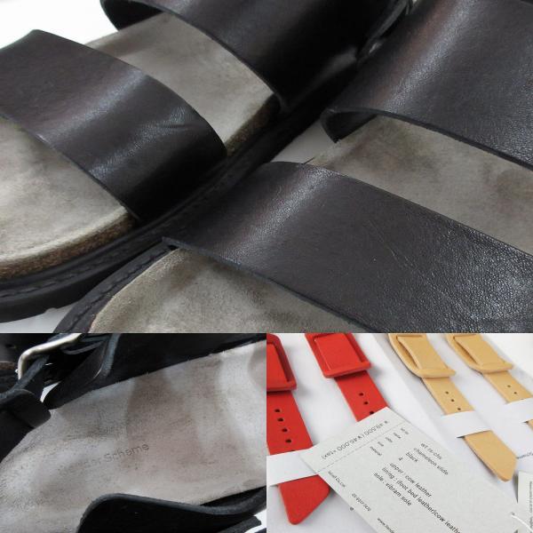 【中古】エンダースキーマ Hender Scheme 現行 サンダル カメレオンスライド ストラップ wt-rs-chs レザー 黒 ブラック 4 エンダースキーマ Hender Scheme 現行 サンダル chameleon slide