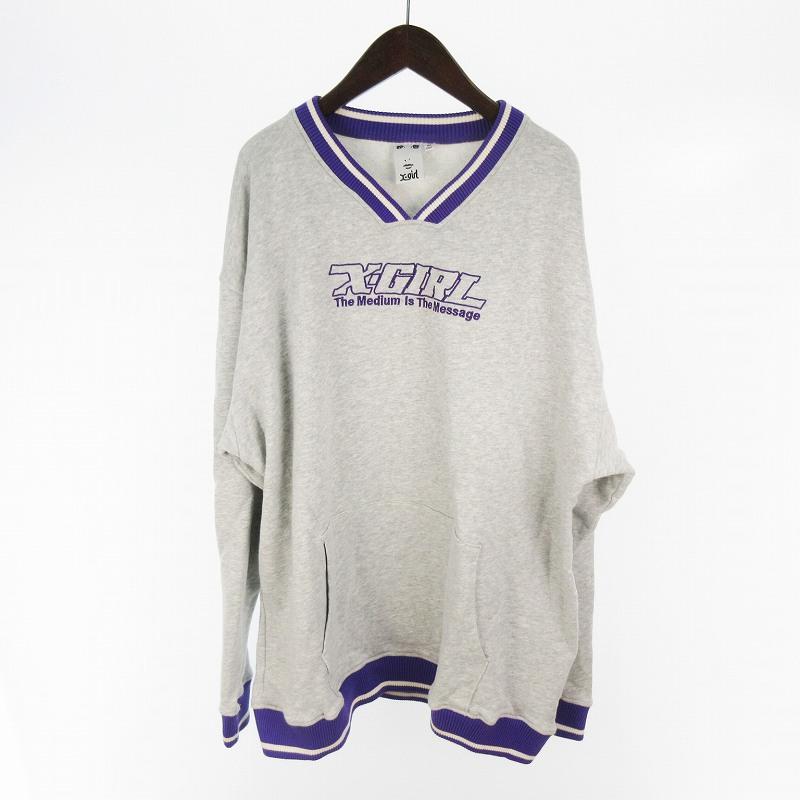 エックスガール x-girl STRIPED RIB SWEAT TOP スウェット トレーナー 