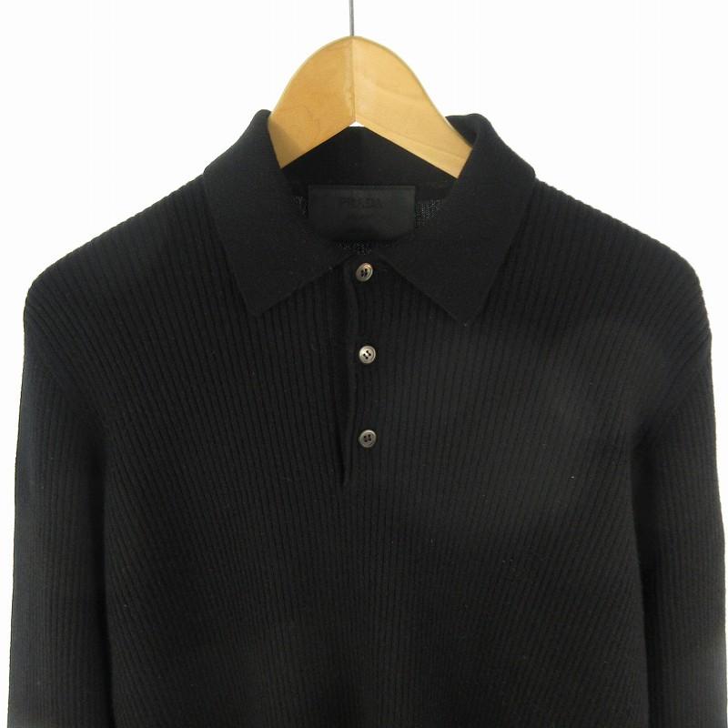 PRADA（プラダ） カシミヤ100％ セーター ニット ハーフボタン 黒