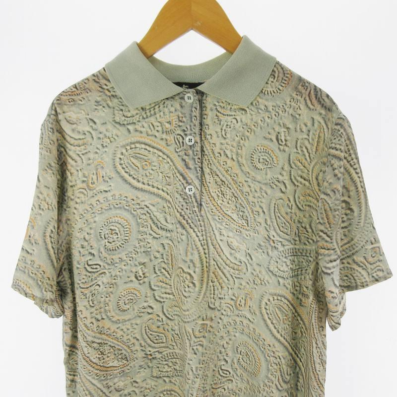 ETRO（エトロ） ポロシャツ 半袖 ペイズリー柄 シルク グリーン 