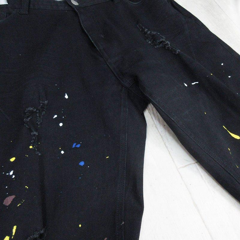 ナンバーナイン NUMBER (N)INE デニムパンツ ペイント ダメージ加工