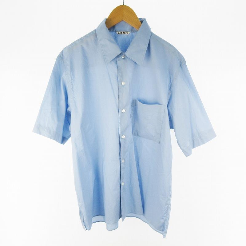 オーラリー AURALEE 25ss WASHED FINX TYPEWRITER OPEN COLLAR HALF