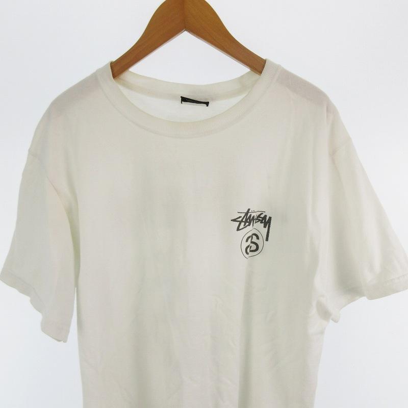 A1 新品 ステューシー STUSSY ストックロゴ Tシャツ 白 M 送料込 STUSSY（ステューシー） STUSSY Tシャツ 半袖 Sリンク ストック 両面
