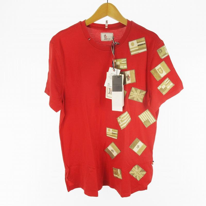 【中古】未使用品 モンクレール MONCLER GRENOBLE グルノーブル Tシャツ 半袖 クルーネック ワッペン 国旗 柄  M MONCLER（モンクレール） 未使用品 MONCLER GRENOBLE グルノーブル T
