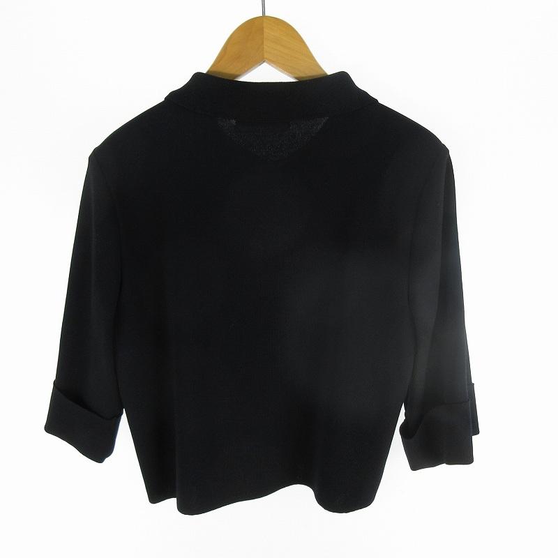 【tokky】Rene　半袖ニットパーカー ダブルジップ パール 36 紺 tokky様専用】Rene 半袖ニットパーカー ダブルジップ パール 36 紺